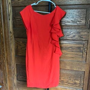 Zara Ruffle side dress red orange size M